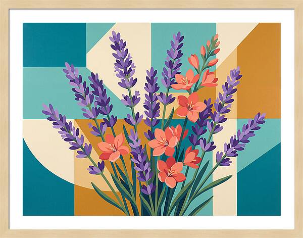 Lavender Blooms In Colorful Harmony