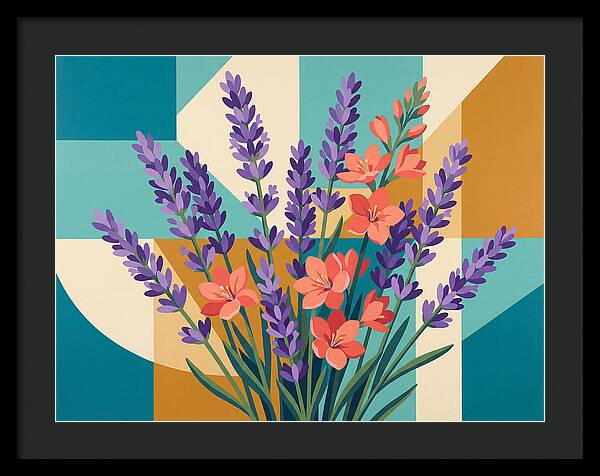 Lavender Blooms In Colorful Harmony