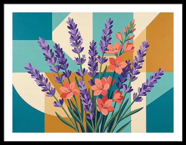 Lavender Blooms In Colorful Harmony