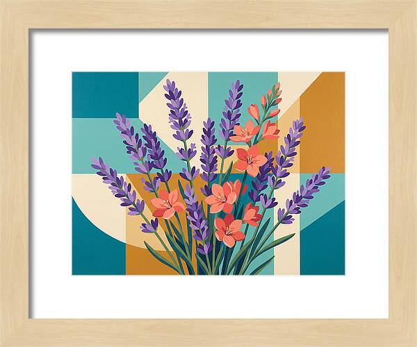 Lavender Blooms In Colorful Harmony