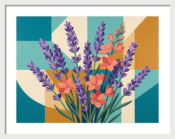 Lavender Blooms In Colorful Harmony