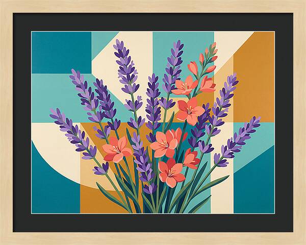 Lavender Blooms In Colorful Harmony