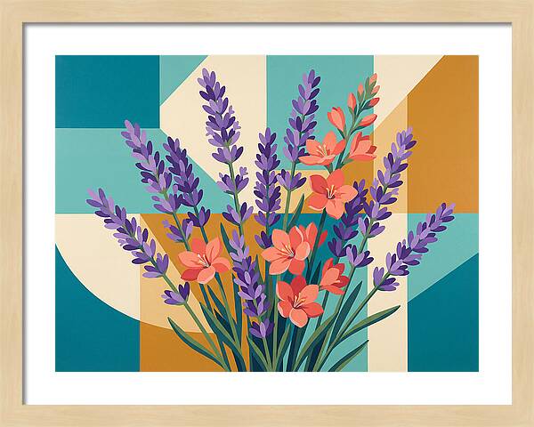 Lavender Blooms In Colorful Harmony