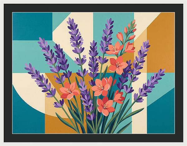 Lavender Blooms In Colorful Harmony