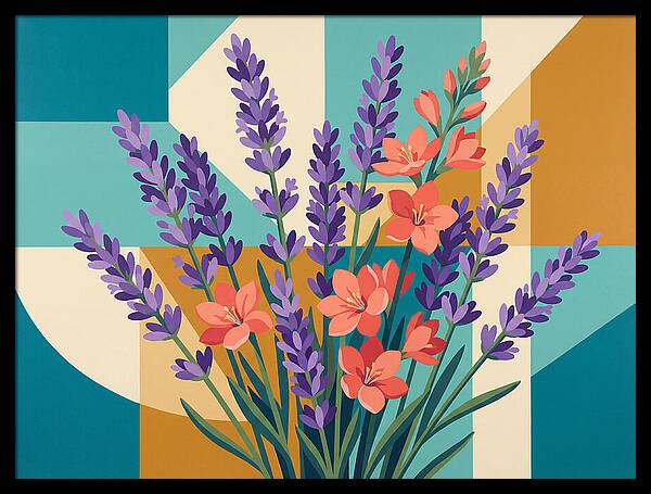 Lavender Blooms In Colorful Harmony