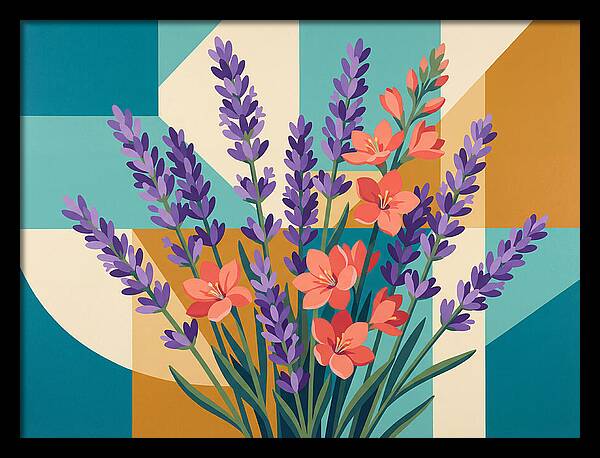 Lavender Blooms In Colorful Harmony