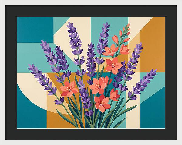 Lavender Blooms In Colorful Harmony