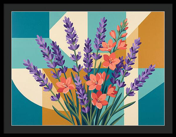 Lavender Blooms In Colorful Harmony