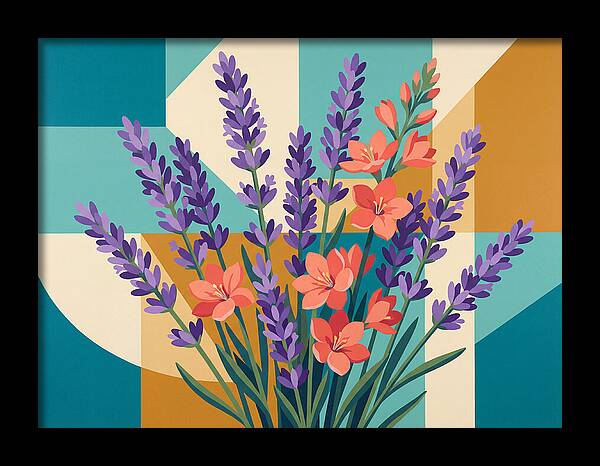 Lavender Blooms In Colorful Harmony
