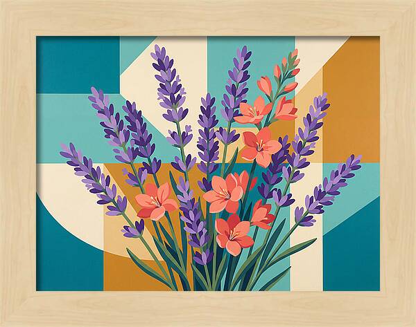 Lavender Blooms In Colorful Harmony