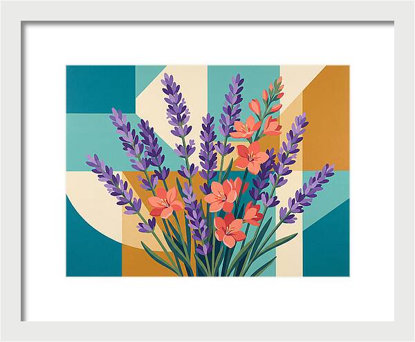 Lavender Blooms In Colorful Harmony