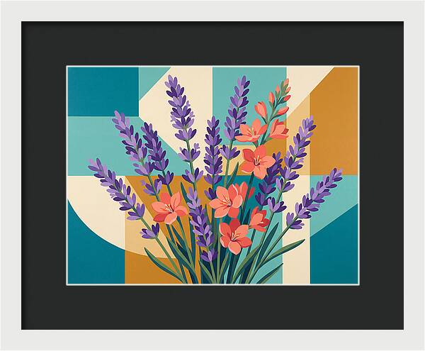 Lavender Blooms In Colorful Harmony