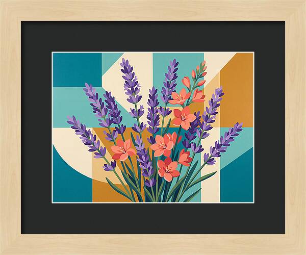 Lavender Blooms In Colorful Harmony
