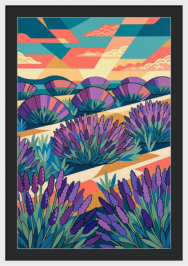 Lavender Fields At Dusk