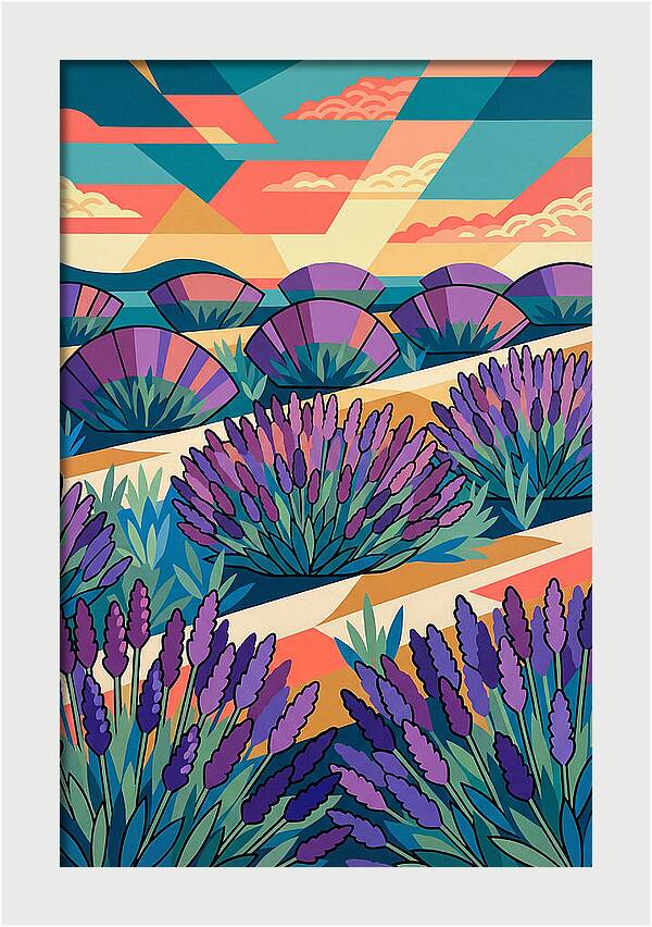 Lavender Fields At Dusk