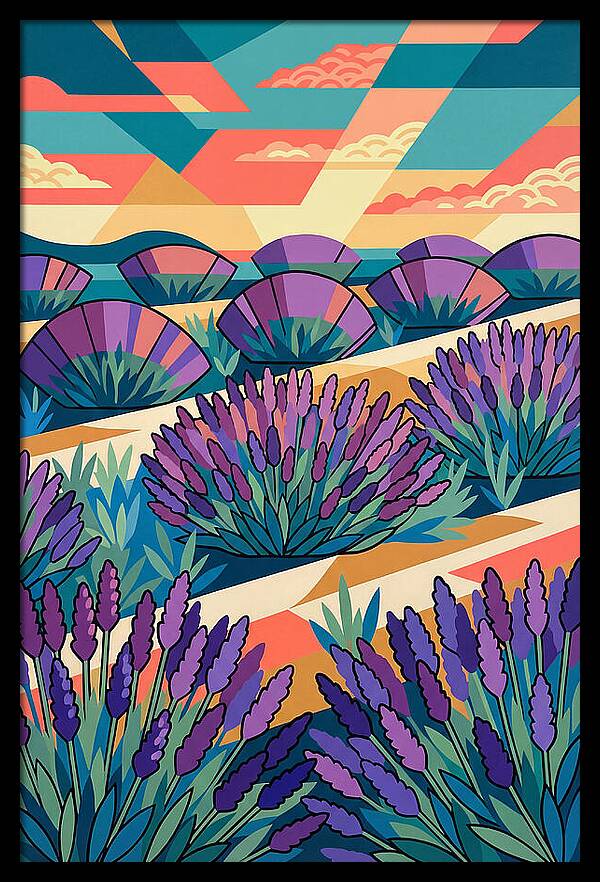 Lavender Fields At Dusk
