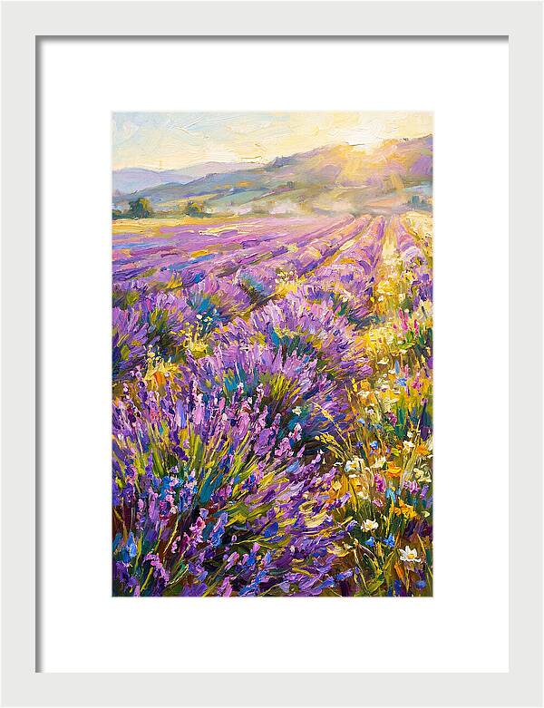 Lavender Fields At Sunset