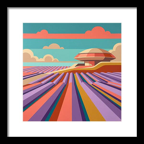 Lavender Fields Under Colorful Skies