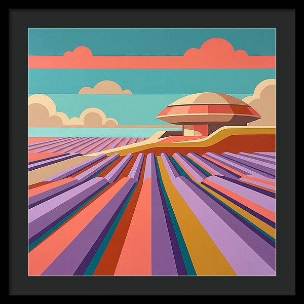 Lavender Fields Under Colorful Skies