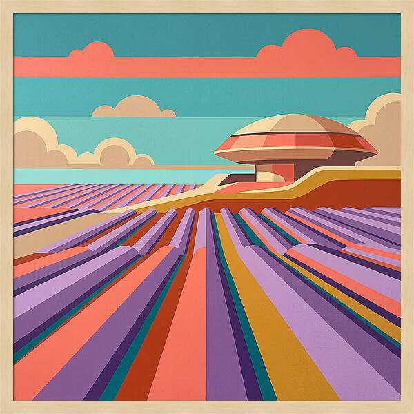 Lavender Fields Under Colorful Skies