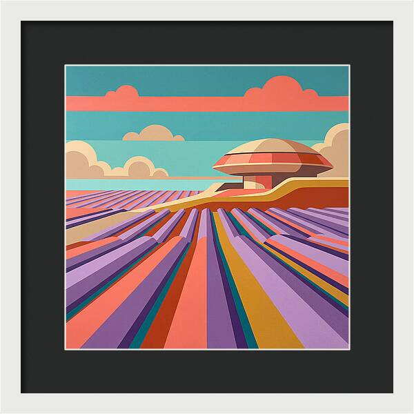 Lavender Fields Under Colorful Skies