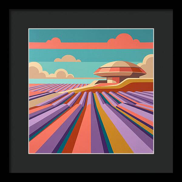 Lavender Fields Under Colorful Skies