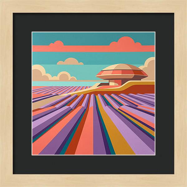 Lavender Fields Under Colorful Skies