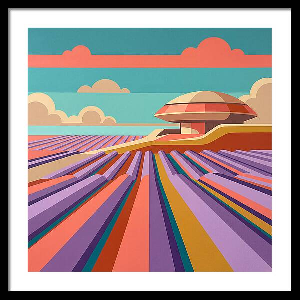 Lavender Fields Under Colorful Skies