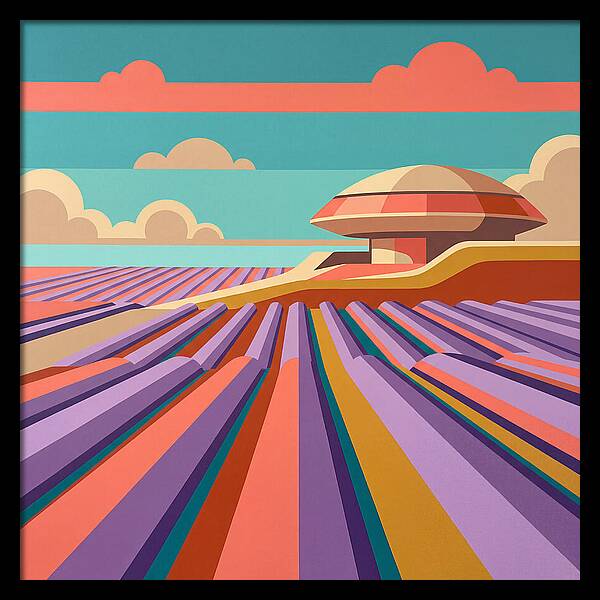 Lavender Fields Under Colorful Skies