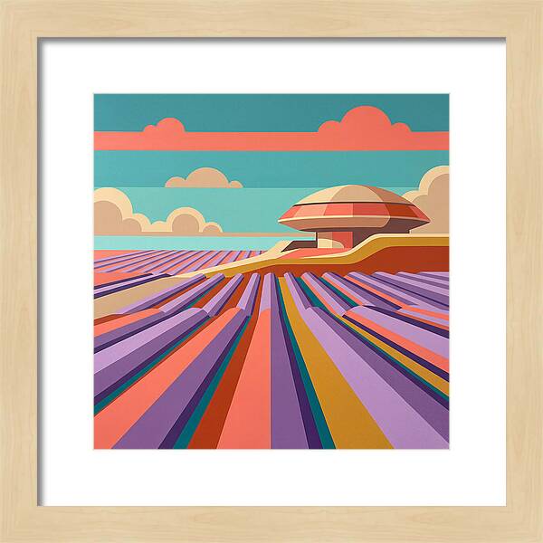 Lavender Fields Under Colorful Skies