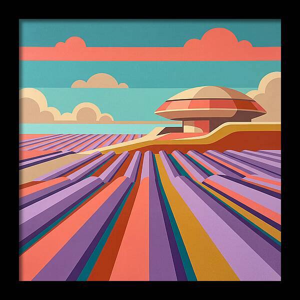 Lavender Fields Under Colorful Skies