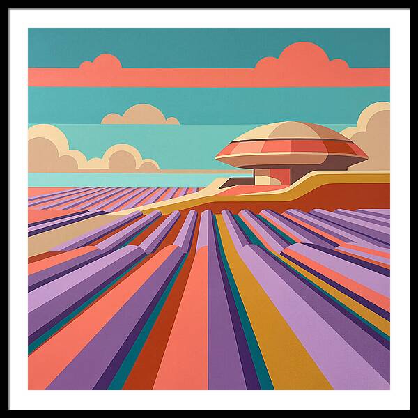 Lavender Fields Under Colorful Skies