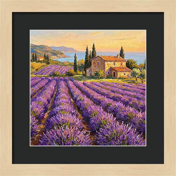 Lavender Fields Under Mediterranean Sky