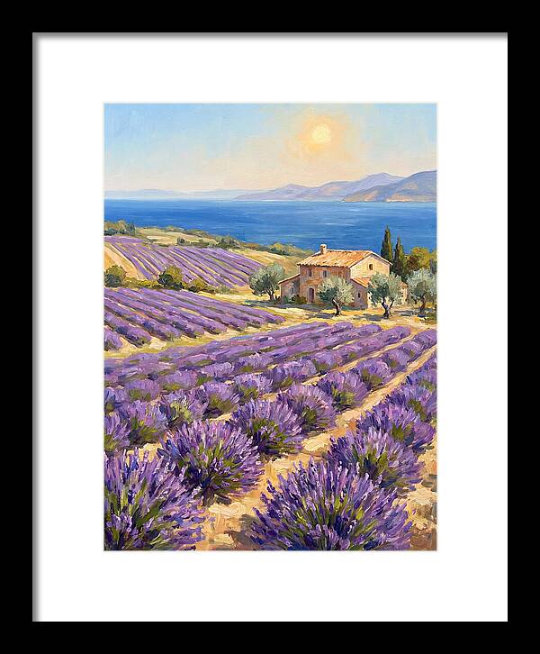 Lavender Fields Under Mediterranean Sun