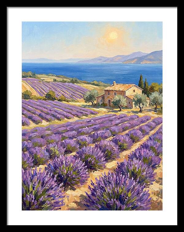 Lavender Fields Under Mediterranean Sun