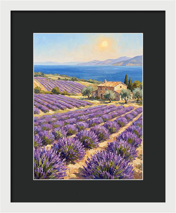 Lavender Fields Under Mediterranean Sun