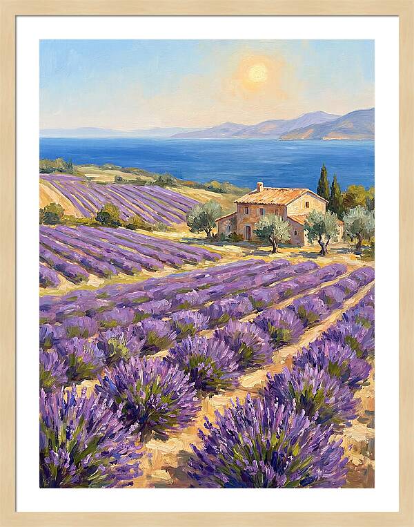 Lavender Fields Under Mediterranean Sun