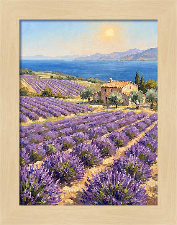 Lavender Fields Under Mediterranean Sun