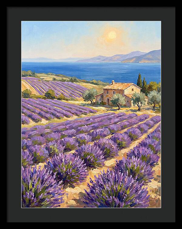 Lavender Fields Under Mediterranean Sun