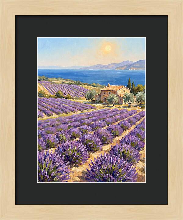 Lavender Fields Under Mediterranean Sun