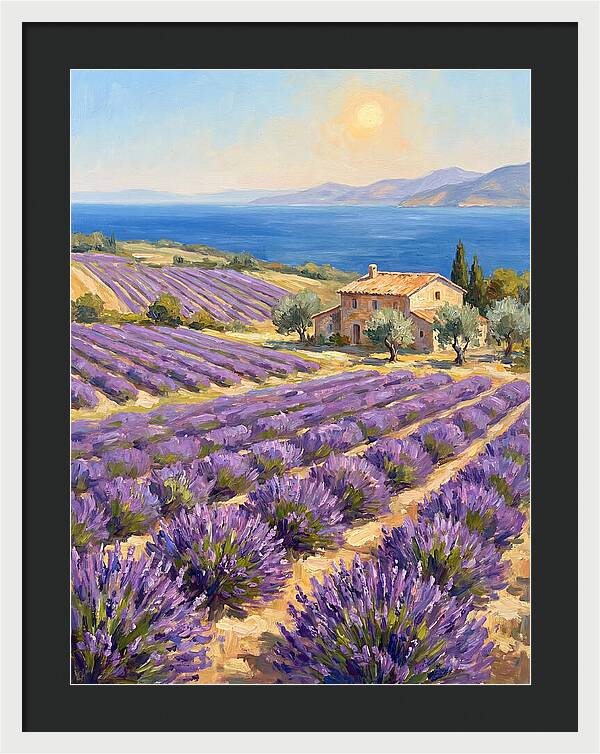 Lavender Fields Under Mediterranean Sun