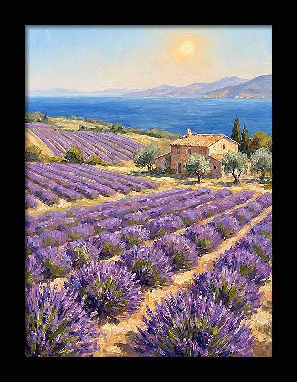 Lavender Fields Under Mediterranean Sun