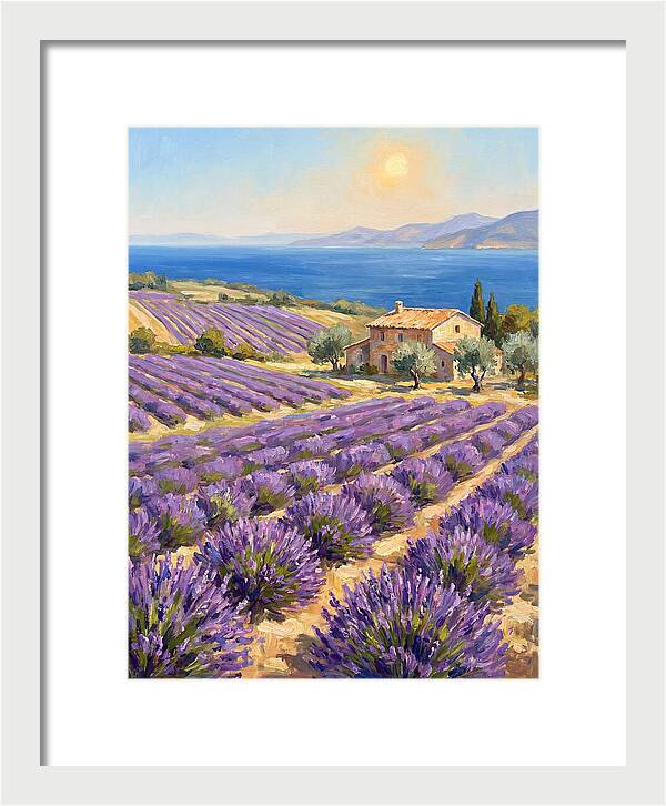 Lavender Fields Under Mediterranean Sun