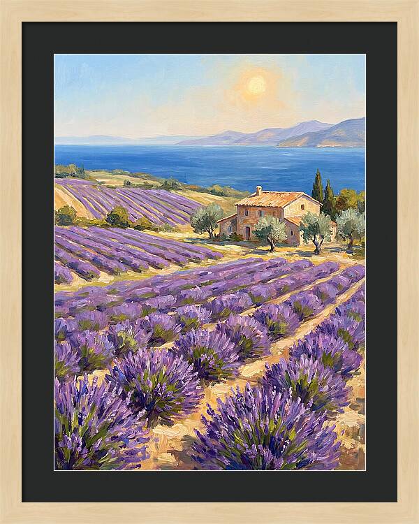 Lavender Fields Under Mediterranean Sun