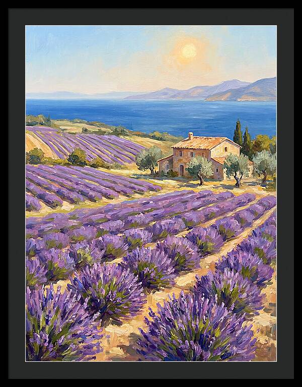 Lavender Fields Under Mediterranean Sun
