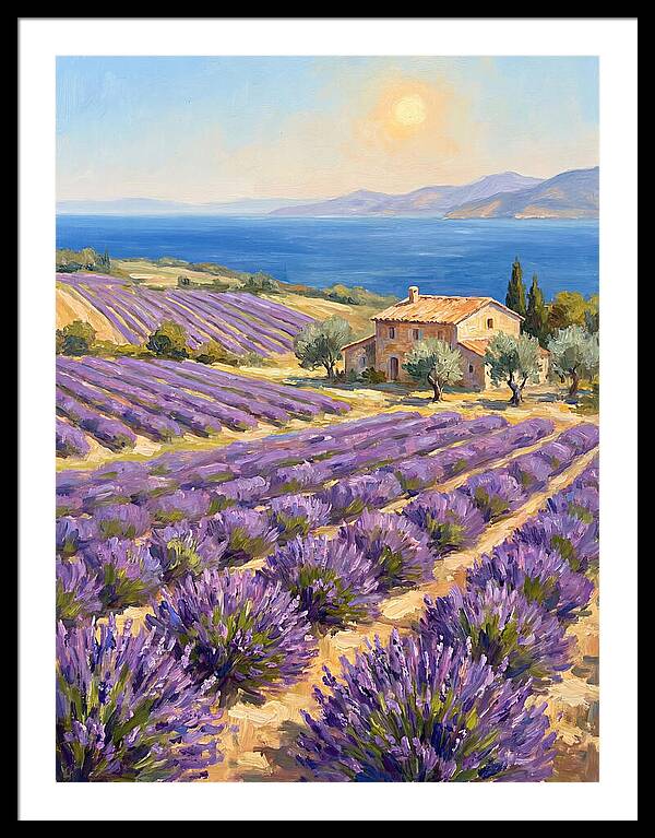 Lavender Fields Under Mediterranean Sun