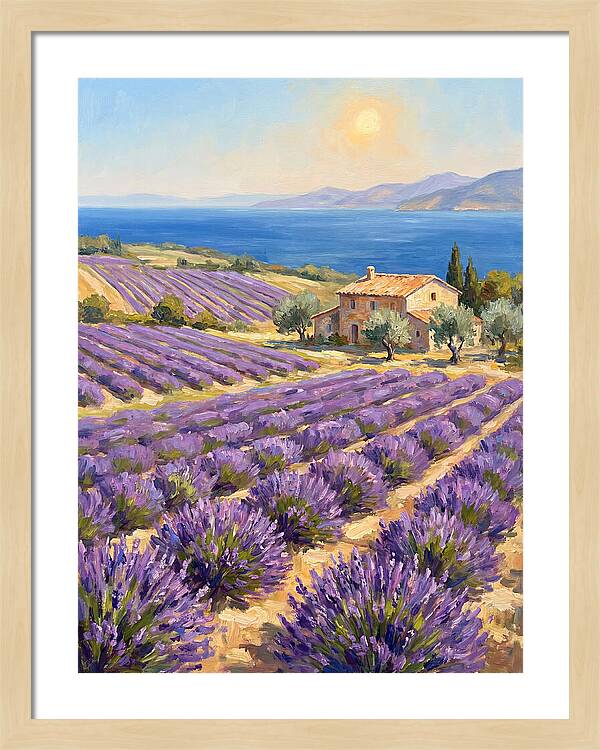Lavender Fields Under Mediterranean Sun