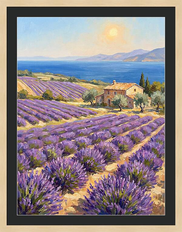 Lavender Fields Under Mediterranean Sun