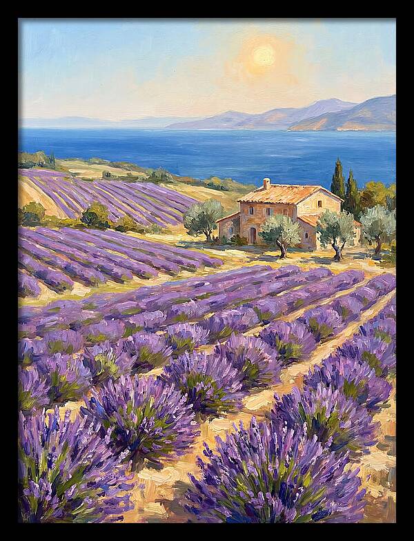 Lavender Fields Under Mediterranean Sun