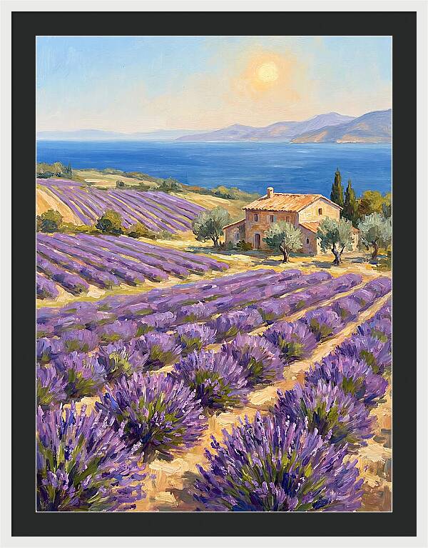 Lavender Fields Under Mediterranean Sun